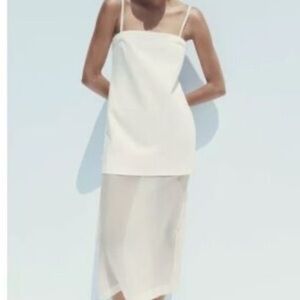 Zara Cream Midi Slip Dress